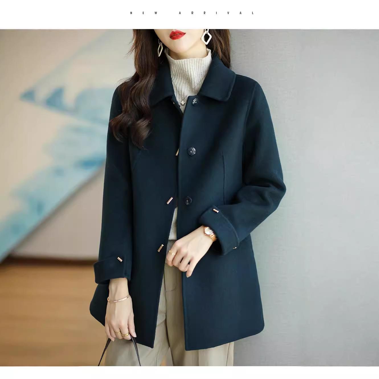 

Нове корейське повсякденне пальто для жінок з коротким вовняним пальто та тонким пальто для жінок M