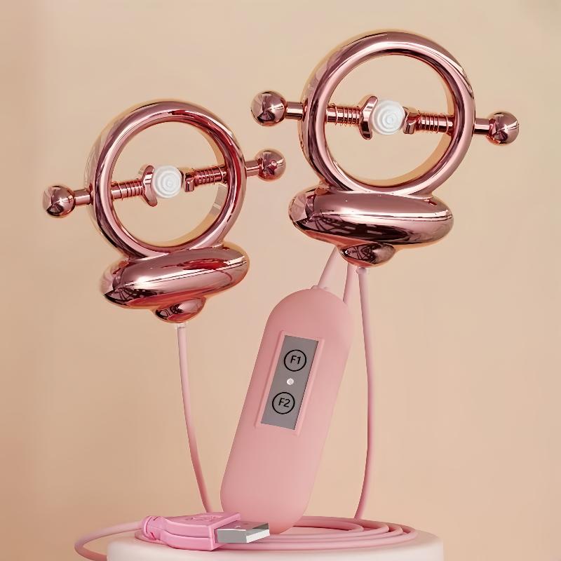 Adjustable Nipple Clamp Vibrator Couples Nipple Teasing Toy Nipple Massager 15 Modes Stimulation Orgasm Adult Toy SM Game