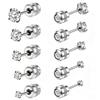 High-Quality Stainless Steel Double-Head Zircon Stud Earrings - Versatile Fashion Jewelry