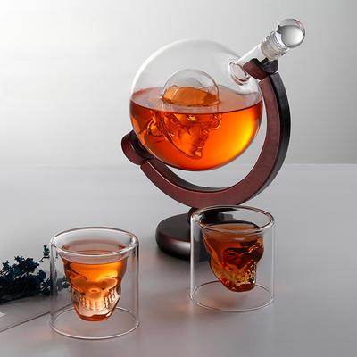 Kreative 850ml Gläser Whiskey Wein Halter Totenkopf Tasse Glas Karaffe Weinflasche Rotwein Wodka Heimhandwerk Dekoration