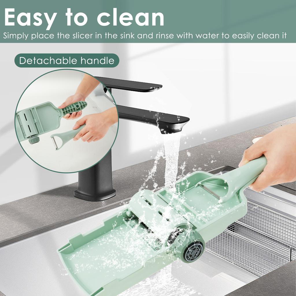 Mandoline Slicer Adjustable Vegetable Slicer Shredder with Container and Peeler Multifunction Veggie Fruit Cutter Kitchen Gadget