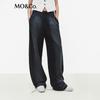 MO&Co. Women's High-Waist Curved Cotton Casual Pants