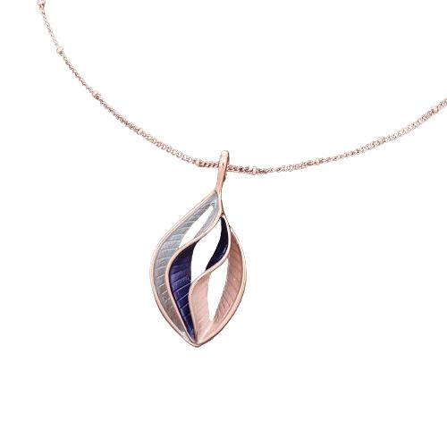 Luxury New Geometric Hollow Leaf Pendant, Color Painted Oil Leaf Ladies Premium Versatile Necklace