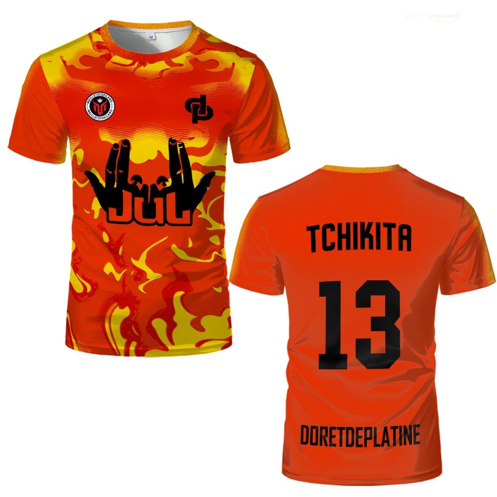 

New Summer Maillot JUL jersey Tchikita Youth fast drying 3D printed T-shirt men s and women s fashionable loose T-shirt XL