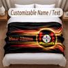 Bayer Leverkusen Football Printed Flannel Blanket Custom Name Text Soft Warm Throw For Bedroom Holiday Gift