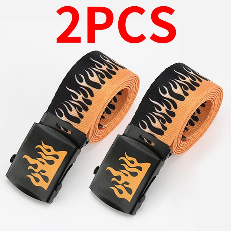 Punk Flame Belt - Trendy Hip-hop Street Bad Boy Personality Decoration Durable for Both Men and Women Trendy Eyelet Belt