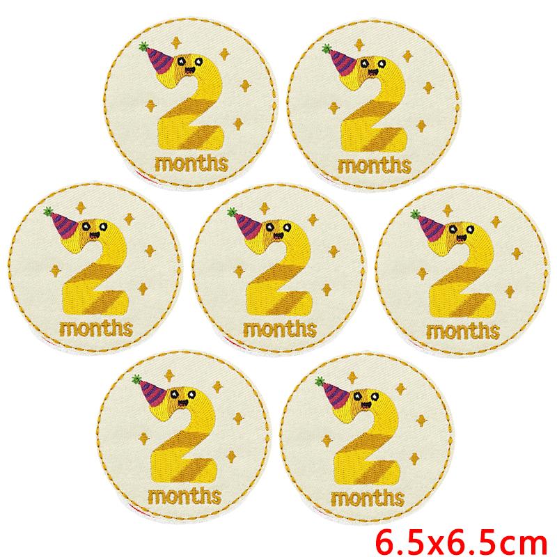 10 Stück Großhandel Cartoon Zahl Dezember Gestickte Aufnäher Runde Form Aufnäher Aufbügler Für Kleidung Nähen Applikation Dekor