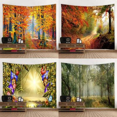 Primitive Forest Wooden Bridge Wall Hanging Office Living Room Tapestry Home Wall Decoration Tapestry