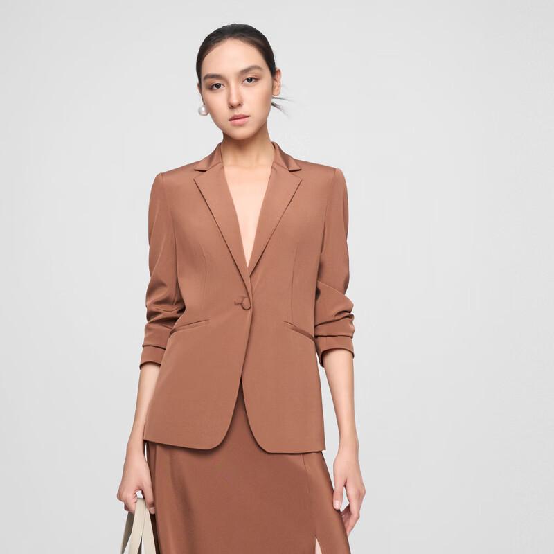 ELLASSAY Women's Mulberry Silk Single-Button Blazer