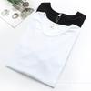 Summer Korean Plus Women's Casual Top Loose Solid Color V-neck Split Simple Short Sleeved T-shirt