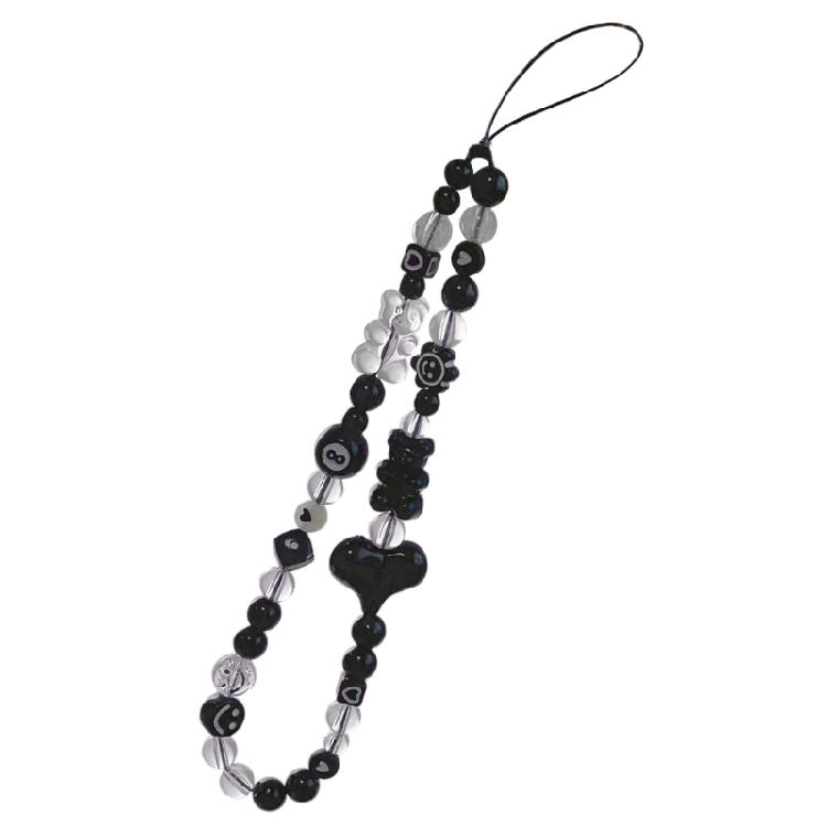 Heart Beaded Lanyard Wristlet String for Women Handmade Phone Chain Phone Strap 1