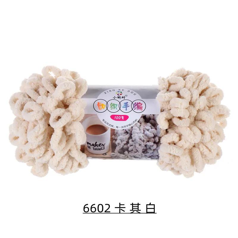 5 Stück 100g/Rolle Flauschiges Fingerloop-Garn Ohne Nadeln Polyester Dickes Riesen-Chenille-Garn für Handgestrickte Decken Schals