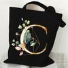 Print Canvas Bag Women's Shoulder Bag Fashion Floral Letter Ladies Hand Bags Alphabet Tote Bag