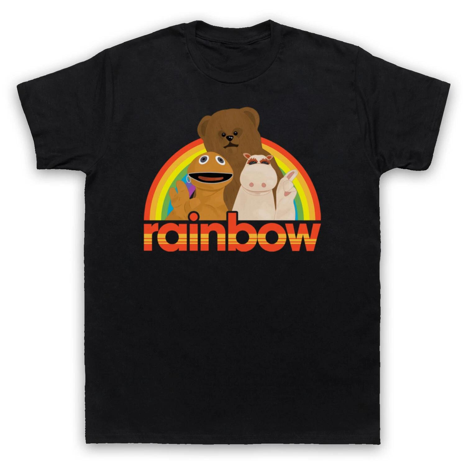RAINBOW ZIPPY BUNGLE GEORGE UNOFFICIAL KIDS TV LOGO MENS & WOMENS T-shirt 130