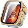 2in1 Case + Tempered Glass for Huawei Watch Fit 4, Gold/Orange