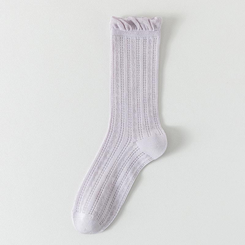 

Женские летние тонкие сетчатые дышащие бесшовные носки-трубы с широким раструбом 1 pair светло-фиолетовый