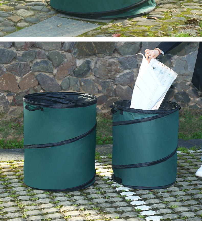 Foldable Oxford Cloth Autumn Leaves 55x66 Pop-Up Trash Can for Barbecue