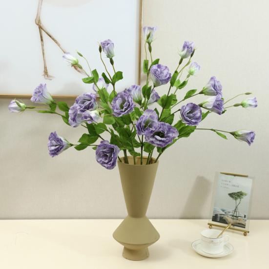 3 Branch Artificial Flower Bouquet with 3-Head Blooms Realistic Faux Silk Flower Bouquet with Stem for Wedding Party Home Office Decor