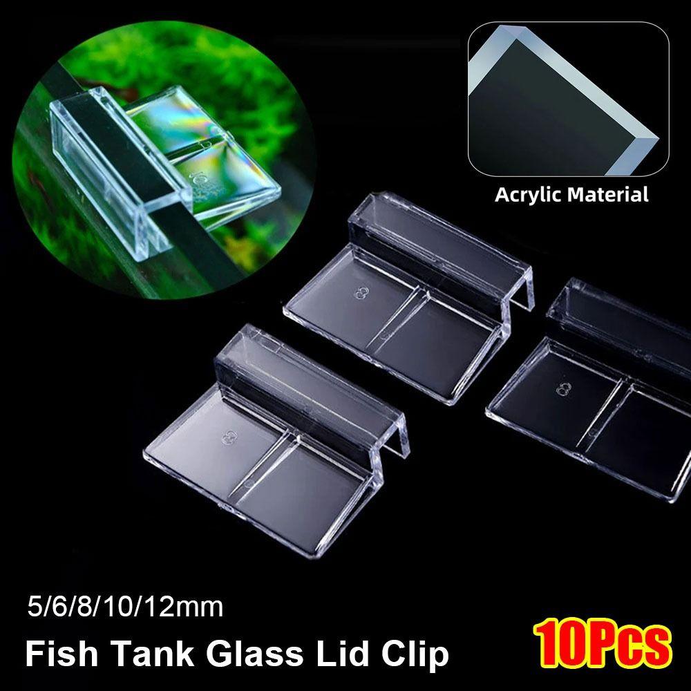 10Pcs New Width 5/6/8/10/12mm Fish Tank Bracket Transparent Acrylic Glass Lid Clip Support Holders Clip Aquarium Accessories