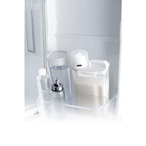Airtight Rice Container, Refrigerator Storage, Maintains Freshness, 2kg Capacity, White, Tightly Sealed, Vertical and Horizontal Storage (Gasket Inclu