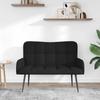 2 Seater Sofa Black 115 x 61 x 87 cm Fabric