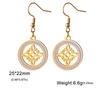 Witch Knot Drop Earring Stainless Steel Amulet Witchcraft Clear Zircon Round Pendant Earrings Jewelry Valentine Gift