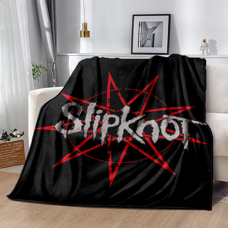 Slipknot Flannel Blanket Soft All-Season Throw, Design for Camping, Car Travel, Hiking Sofa, Bed, Office Perfect Gift for Parties