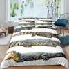 Crocodile Duvet Cover Set Wild Alligator Pattern Bedding Set Wildlife Style Comforter Cover Horror Animal Theme Twin Quilt Cover