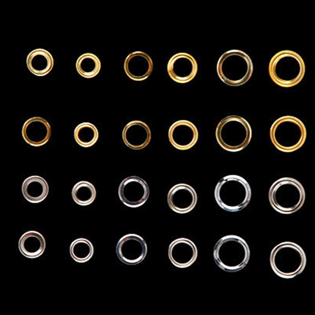 100Pcs 6mm/8mm/10mm Metal Grommets Kits Eyelet Punch Set Metal Eyelets and Grommet Sets for Leathers/Fabric/Belt/Shoes