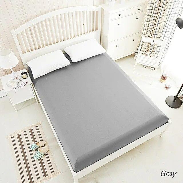 Mattress Cover Fitted Sheet With Elastic Band Bed Sheets Bedding Linens Queen King Size Bedsheet 90/150/160X200CM Black Goose