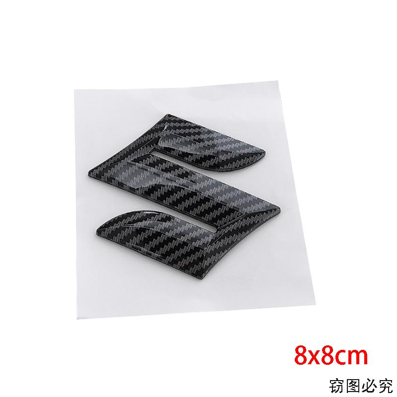 Kohlefaser 2 Stück/3 Stück ABS Auto Logo Front Heck Plakette Aufkleber für SUZUKI Swift Ersetztes Lenkrad Mittel Emblem Kofferraum Aufkleber