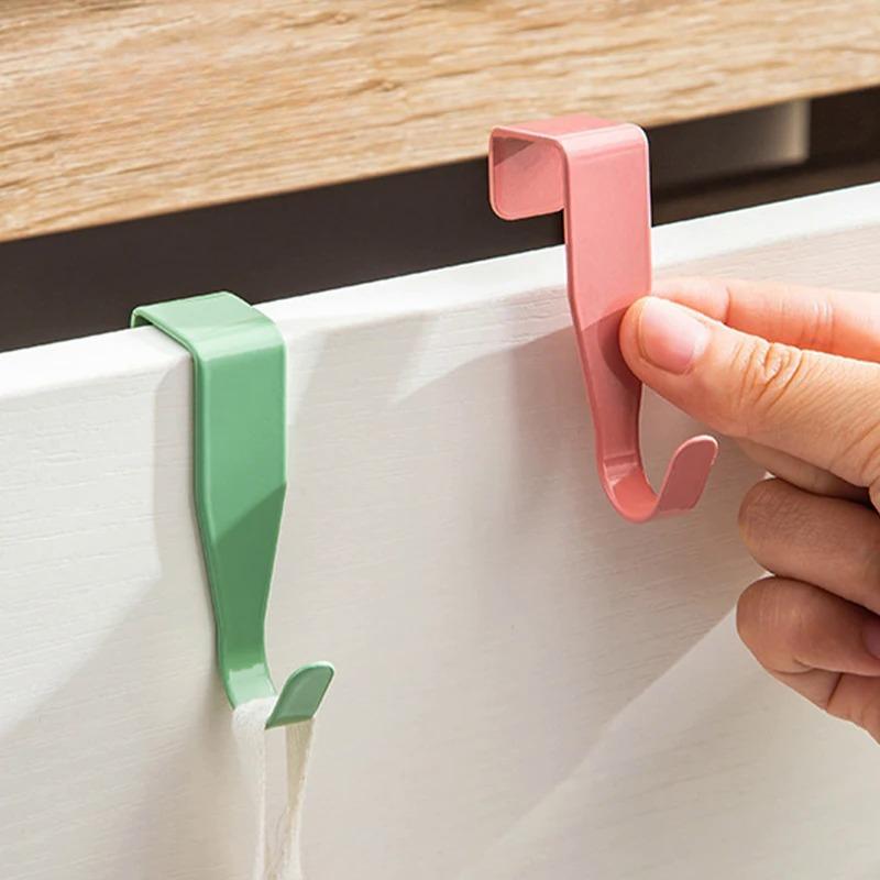 Colorful Over-the-Door Hooks - Easy Install, Metal Storage Hangers for Kitchen, Office, and Bathroom Accessories, Utility Hooks