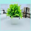Faux Plastic Plant Pot With Rectangular Base For Indoor Garden Decor