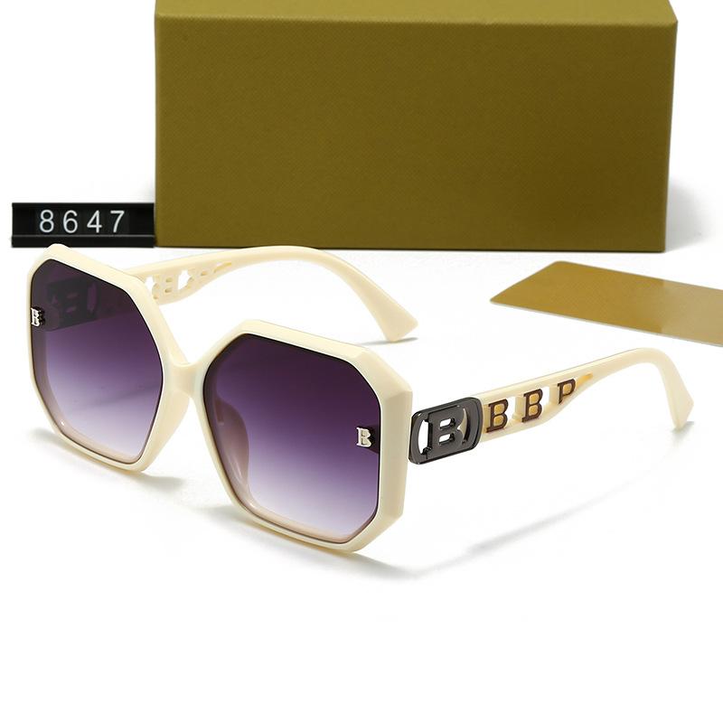 ins new B home European and American retro sunglasses box versatile Internet celebrity polygonal sunglasses