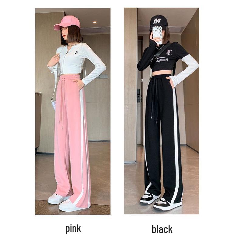 Women's High Waist Wide-Leg Slimming Sports Pants - Versatile Casual Trousers for Autumn & Summer 2024