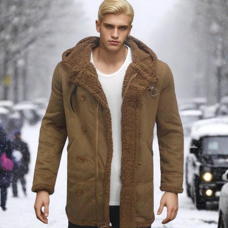 Winter new suede men's coat fur integrated thick coat lamb wool cold resistance