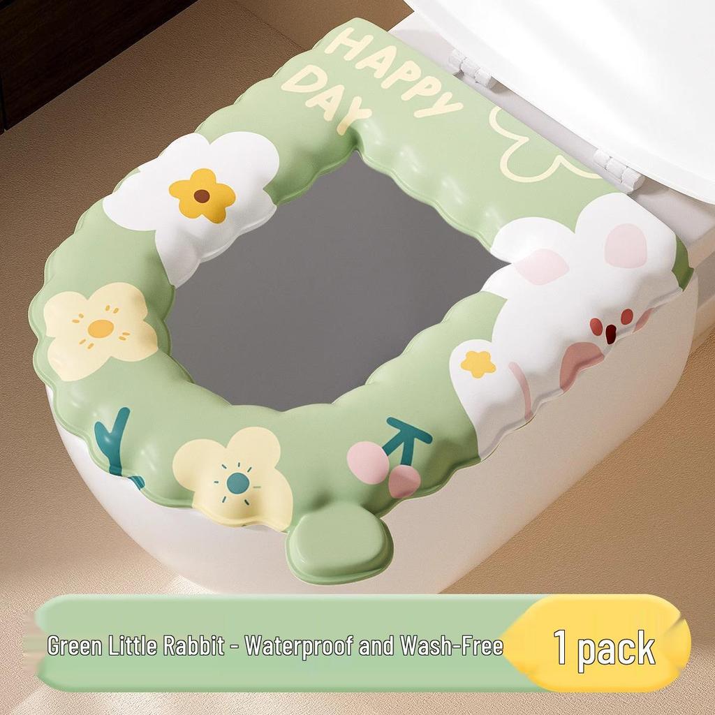 Waterproof High-Foam EVA Toilet Seat Cushion: Washable, Wipeable, Cute Winter Style