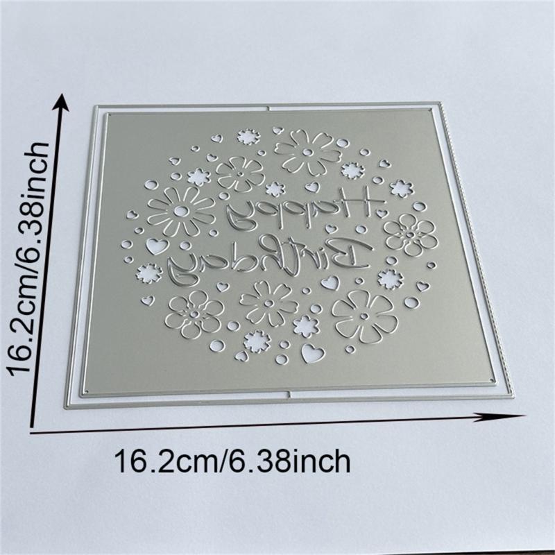 Birthday Flower Metal Die Cuts Carbon Steel Cutting Dies Embossing Stencils for Card Journal Scrapbooking Decorations