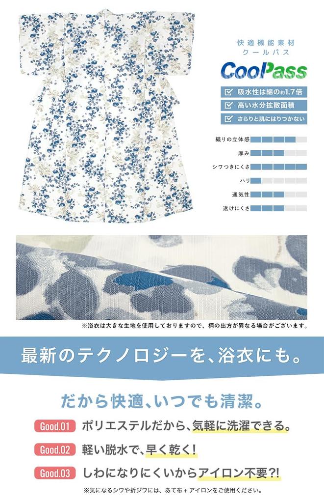 [SOUBIEN] Soubien Yukata 3-Piece Set Floro Women's (YukataHeiko ObiGeta) Free Size Navy Blue Lapis Lazuli Fruit Play X Navy Ykt10139-obs00329