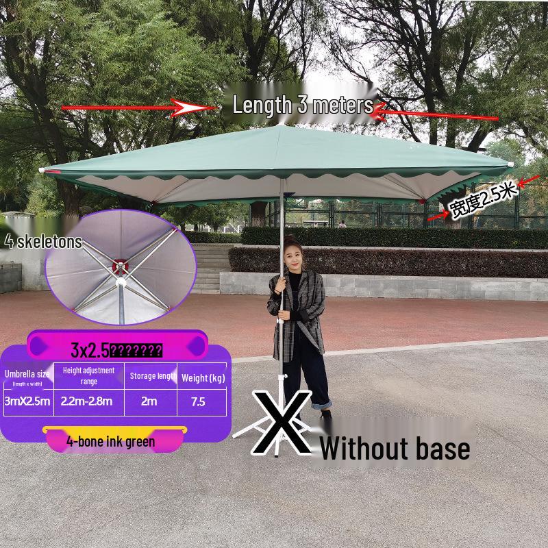 Large Outdoor Rectangular Sunshade Umbrella - Commercial Folding Awning for Courtyard