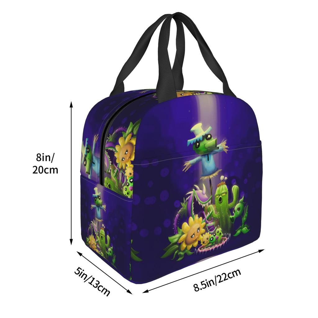 Custom Plants Gaming Zombies Lunch Bag Men Women Thermal Cooler Insulated Lunch Box for Adult Office