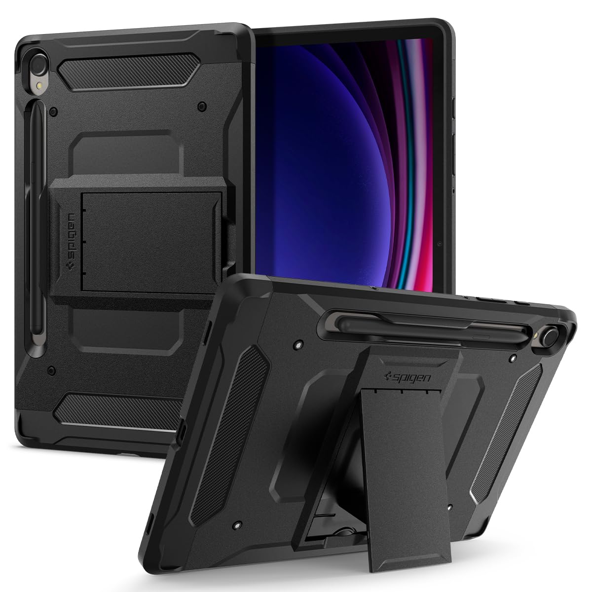 

Spigen Galaxy Tab S9 Case, Shock-Absorbing, Impact-Resistant, Charging Kickstand, Dual-Layered, Durable Tough Armor Pro, ACS06837 (Black)