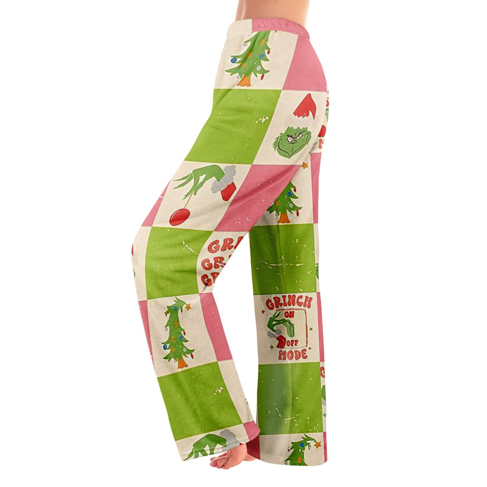 

Женские зимние брюки, длинные брюки, рождественские принтованные брюки XL розовый