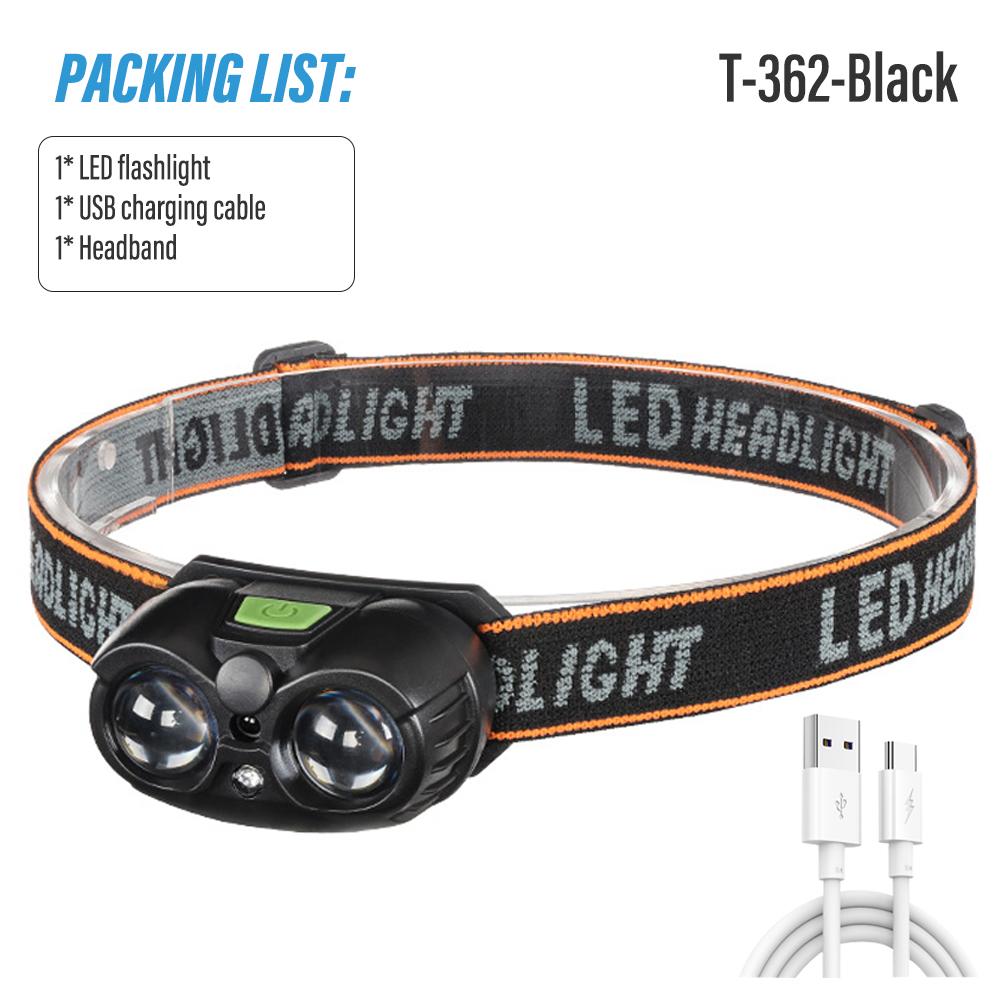 

Супер яркий светодиодный налобный фонарь для рыбалки, перезаряжаемый фонарь, уличный прожектор, портативный рабочий фонарь с датчиком волн