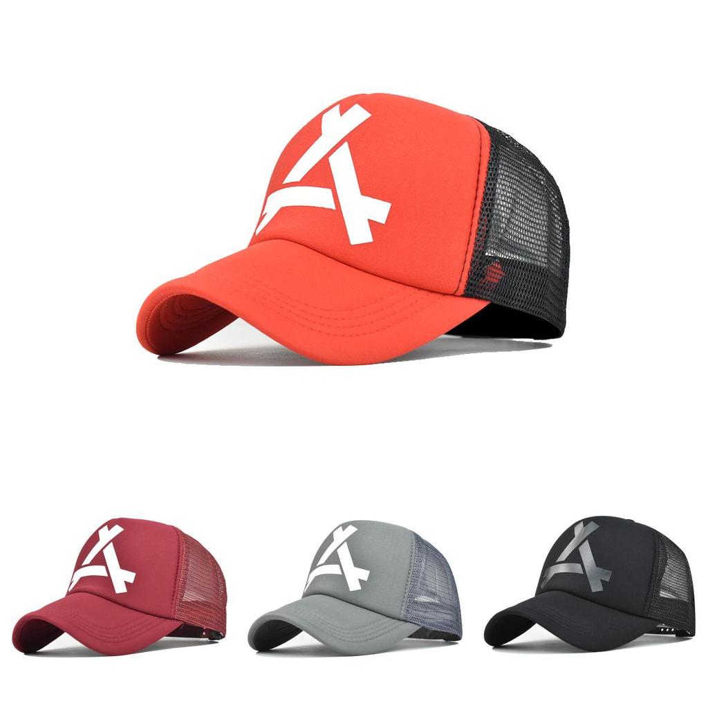2021 New Cross-border Cotton Mesh Cap Embroidered Cartoon Triangular Sign Cap