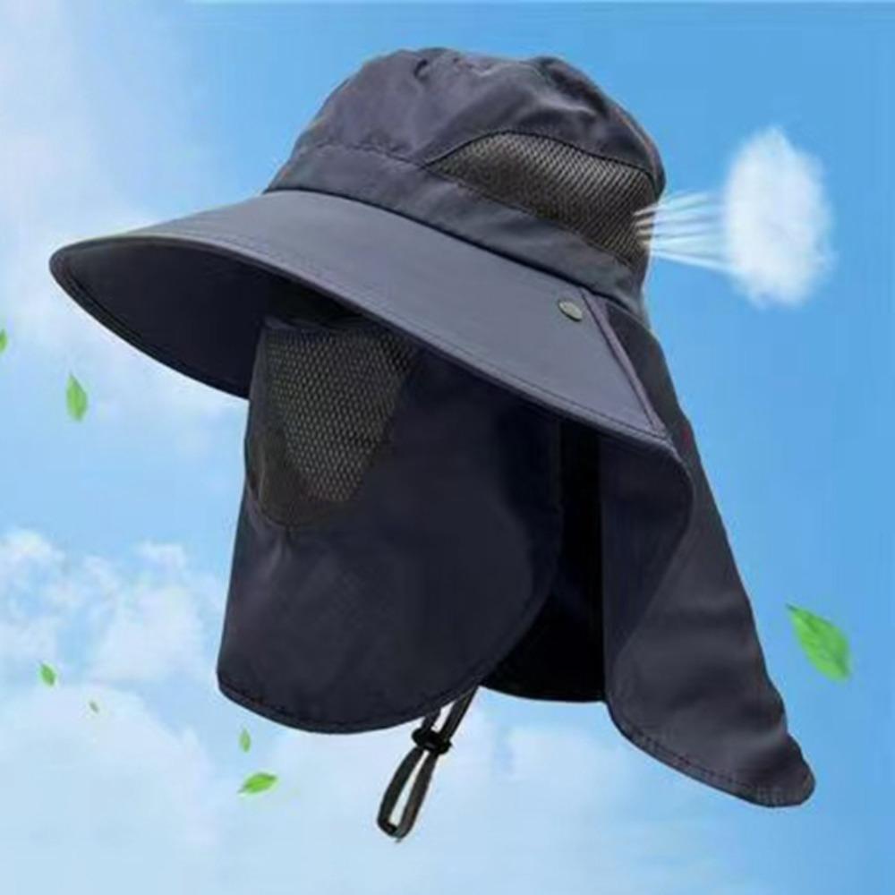 

Sunscreen Fisherman Hat Wide Brim Sun Hat Multi-function Bucket Hat Hiking style D