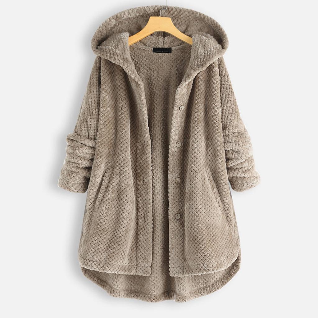 Giacca in felpa reversibile in pile con cappuccio autunno/inverno da donna