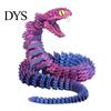 Imaginative Play Animals 3D Printed Snake Articulated Toy, Flexible Jointed Serpent Figurine, Realistic Animal Figurines Fidget Stress Reliever