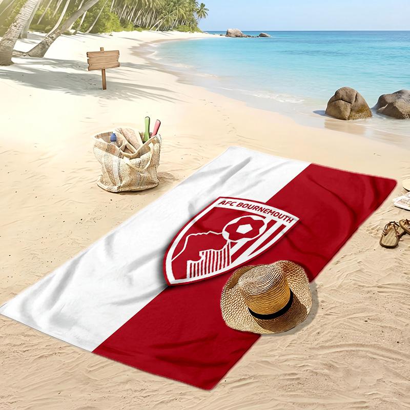 Bournemouth Football Print Beach Towel, Large Soft Quick Dry Towel for Beach Camping Swimming