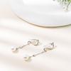Free bird pearl earrings for dangling earrings for metal June Day gift women, "dancing pearls" women, allergy-friendly, non-pierced earrings, pearl,